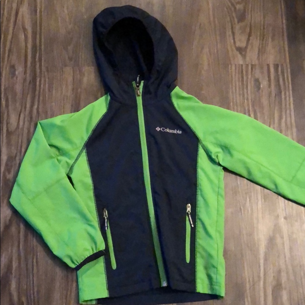 Navy Blue & Green Boys Columbia jacket
